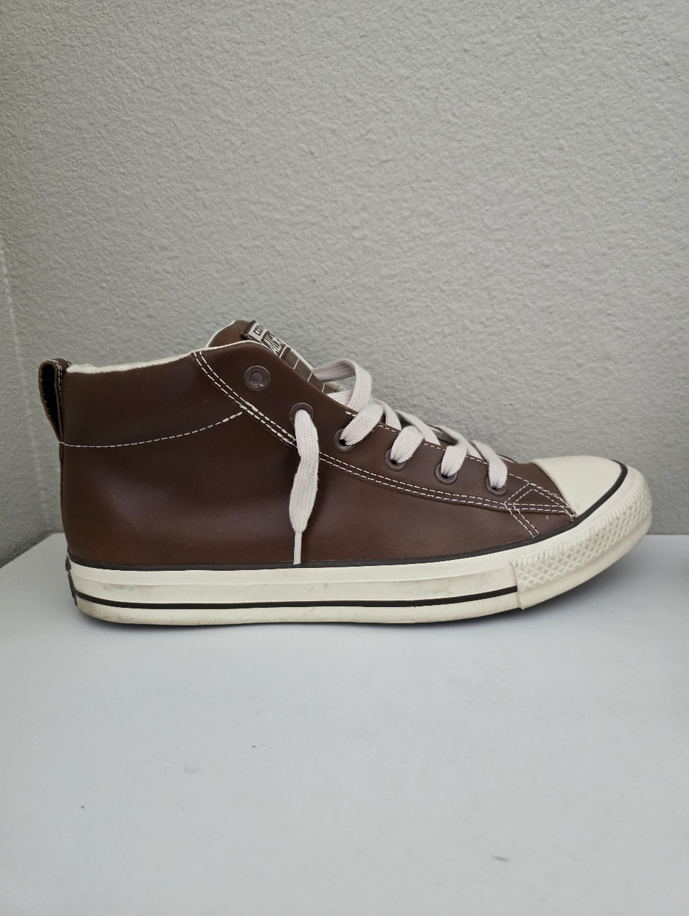 Converse Leather Shoes High Top Brown Men's 9.5
